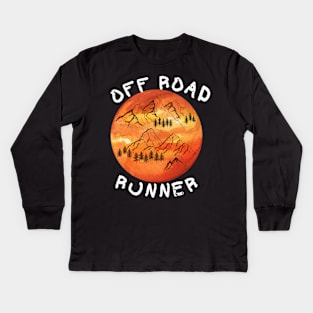 OFF Road Runner Marathon Running Mommy Kids Long Sleeve T-Shirt